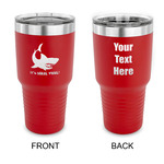 Sharks 30 oz Stainless Steel Tumbler - Red - Double Sided (Personalized)