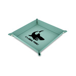 Sharks Faux Leather Dice Tray - 6" x 6" - Teal (Personalized)