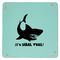 Sharks 9" x 9" Teal Leatherette Snap Up Tray - APPROVAL