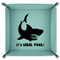 Sharks 9" x 9" Teal Leatherette Snap Up Tray - FOLDED