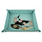 Sharks 9" x 9" Teal Leatherette Snap Up Tray - STYLED