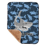 Sharks Sherpa Baby Blanket - 30" x 40" w/ Name or Text