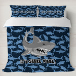 Sharks Duvet Cover Set - King w/ Name or Text