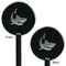 Sharks Black Plastic 5.5" Stir Stick - Double Sided - Round - Front & Back