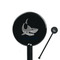 Sharks Black Plastic 5.5" Stir Stick - Round - Closeup