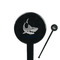 Sharks Black Plastic 7" Stir Stick - Round - Closeup