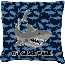 Sharks Faux-Linen Throw Pillow 16" w/ Name or Text