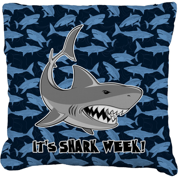 Custom Sharks Faux-Linen Throw Pillow (Personalized)