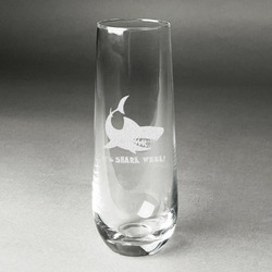 Sharks Champagne Flute - Stemless Engraved (Personalized)