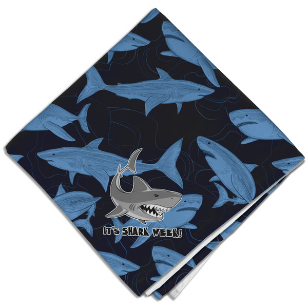 Custom Sharks Cloth Dinner Napkin - Single w/ Name or Text