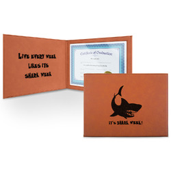 Sharks Leatherette Certificate Holder - Front and Inside (Personalized)
