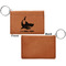 Sharks Cognac Leatherette Keychain ID Holders - Front Apvl