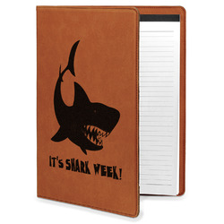 Sharks Leatherette Portfolio with Notepad - Large - Single Sided (Personalized)