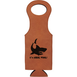Sharks Leatherette Wine Tote - Double Sided (Personalized)