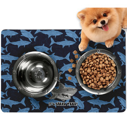 Sharks Dog Food Mat - Small w/ Name or Text