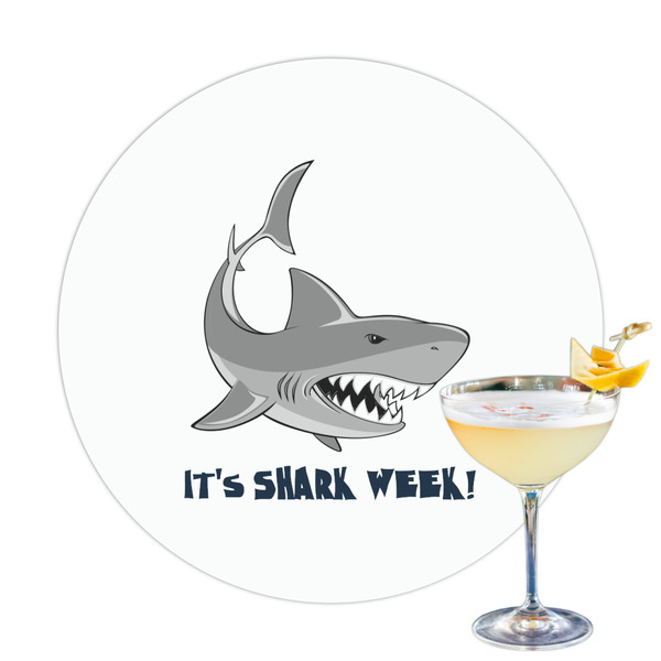 Custom Sharks Printed Drink Topper - 3.25" (Personalized)