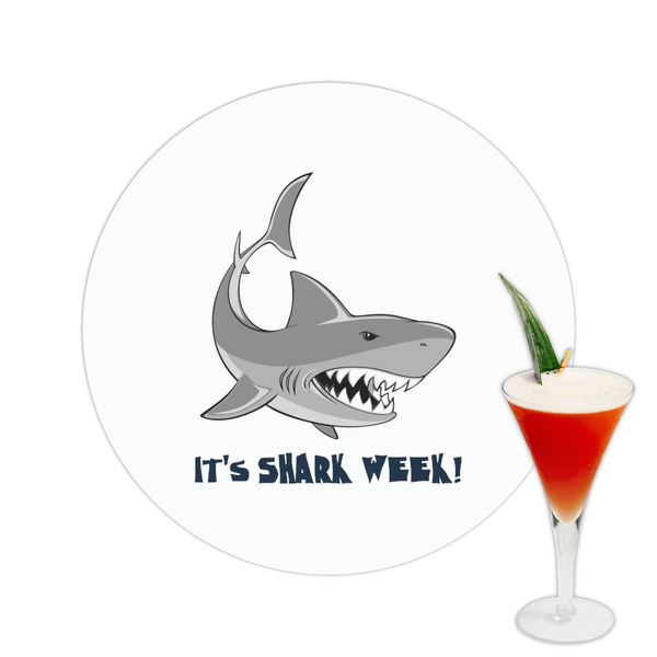 Custom Sharks Printed Drink Topper -  2.5" (Personalized)