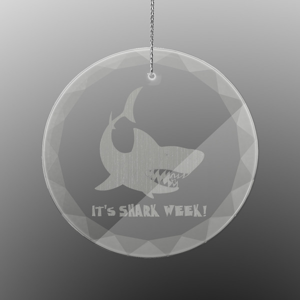 Custom Sharks Engraved Glass Ornament - Round (Personalized)