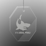 Sharks Engraved Glass Ornament - Octagon (Personalized)