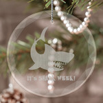 Sharks Engraved Glass Ornament (Personalized)