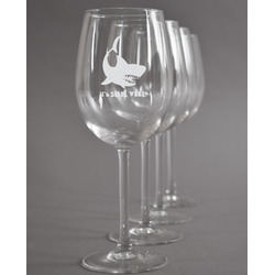 Sharks Wine Glasses (Set of 4) (Personalized)