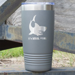 Sharks 20 oz Stainless Steel Tumbler - Grey - Double Sided (Personalized)