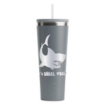 Sharks RTIC Everyday Tumbler with Straw - 28oz - Grey - Double-Sided (Personalized)