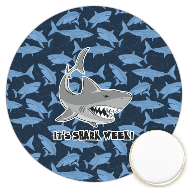 Custom Sharks Printed Cookie Topper - 3.25" (Personalized)