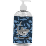 Sharks Plastic Soap / Lotion Dispenser (16 oz - Large - White) (Personalized)