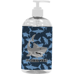 Sharks Plastic Soap / Lotion Dispenser (16 oz - Large - White) (Personalized)