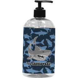Sharks Plastic Soap / Lotion Dispenser (16 oz - Large - Black) (Personalized)