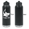 Sharks Laser Engraved Water Bottles - Front Engraving - Front & Back View