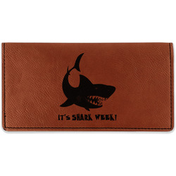 Sharks Leatherette Checkbook Holder - Double Sided (Personalized)