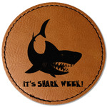 Sharks Faux Leather Iron On Patch - Round (Personalized)