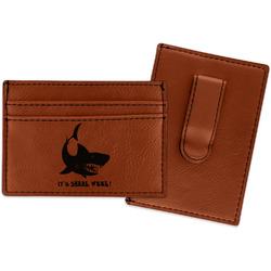 Sharks Leatherette Wallet with Money Clip (Personalized)