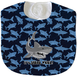Sharks Velour Baby Bib w/ Name or Text