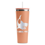 Sharks RTIC Everyday Tumbler with Straw - 28oz - Peach - Single-Sided (Personalized)