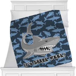 Sharks Minky Blanket - 40"x30" - Double Sided w/ Name or Text