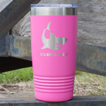 Sharks 20 oz Stainless Steel Tumbler - Pink - Double Sided (Personalized)