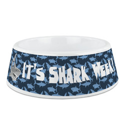 Sharks Plastic Dog Bowl - Medium (Personalized)