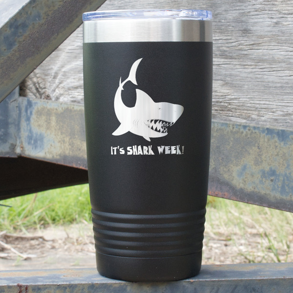 Custom Sharks 20 oz Stainless Steel Tumbler (Personalized)