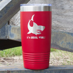 Sharks 20 oz Stainless Steel Tumbler - Red - Double Sided (Personalized)