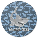 Sharks Round Rubber Backed Coaster w/ Name or Text