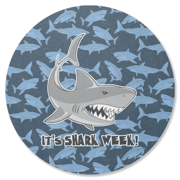 Custom Sharks Round Rubber Backed Coaster w/ Name or Text