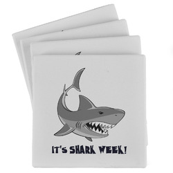 Sharks Absorbent Stone Coasters - Set of 4 (Personalized)