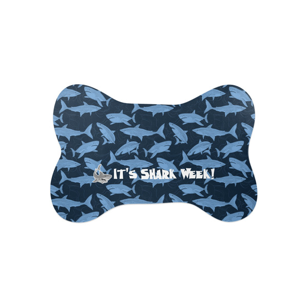 Custom Sharks Bone Shaped Dog Food Mat (Small) (Personalized)