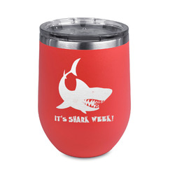 Sharks Stemless Stainless Steel Wine Tumbler - Coral - Single Sided (Personalized)