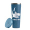 Sharks Steel Blue RTIC Everyday Tumbler - 28 oz. - Lid Off