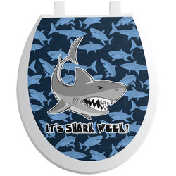 Sharks Toilet Seat Decal - Round (Personalized)