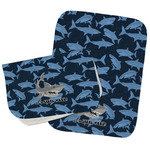 Sharks Burp Cloths - Fleece - Set of 2 w/ Name or Text